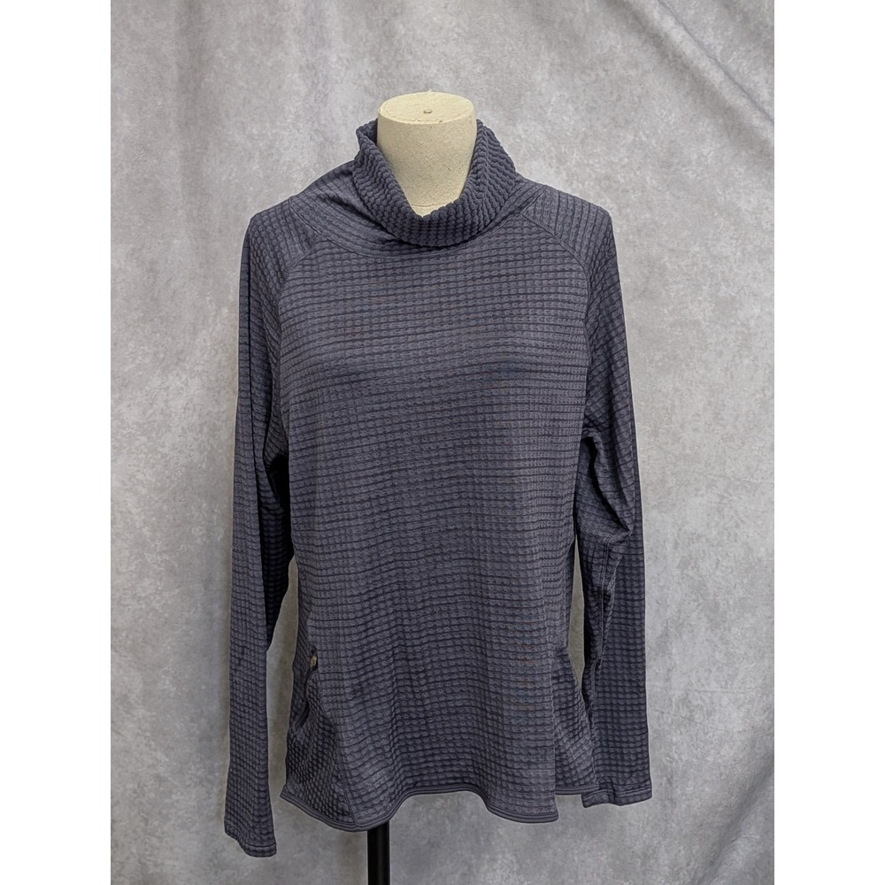 Champion C9 Womens Purple Waffle Knit Cowl Neck Pullover Top Large C417